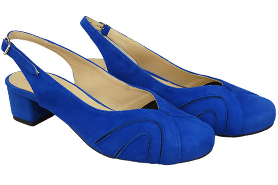 Dámská obuv Natural Leather Suede Sandals Azure 842 Z ElitaBut