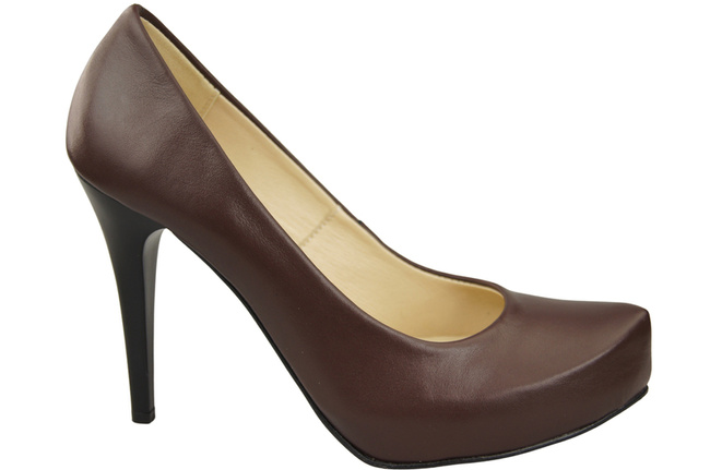 Dámská obuv Chocolate Stiletto pumps přírodní kůže 205 ElitaBut
