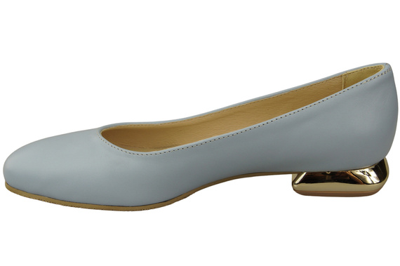 Dámské lodičky Světle modré lodičky s ozdobným podpatkem Přírodní kůže 209 ElitaBut