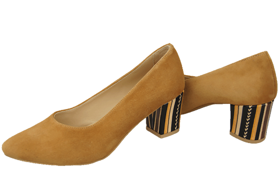 Dámská obuv červená semišová přírodní kůže s ozdobným podpatkem 158 s ElitaBut