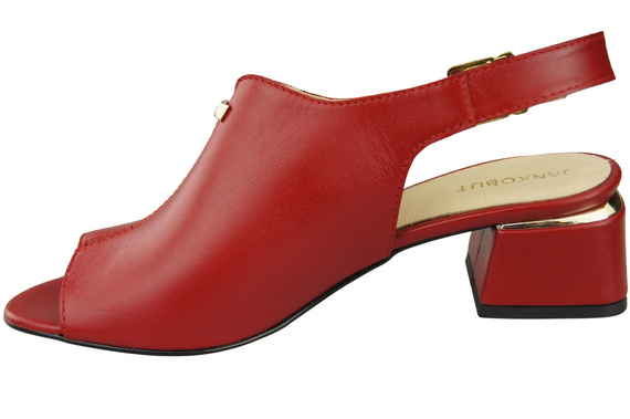 Dámská obuv Červené sandály zlatá přezka Přírodní kůže 198 ElitaBut