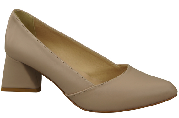 Dámské Lodičky Cappuccino Pale Pravá Kůže Špičatá Špička Podpatek ElitaBut 221