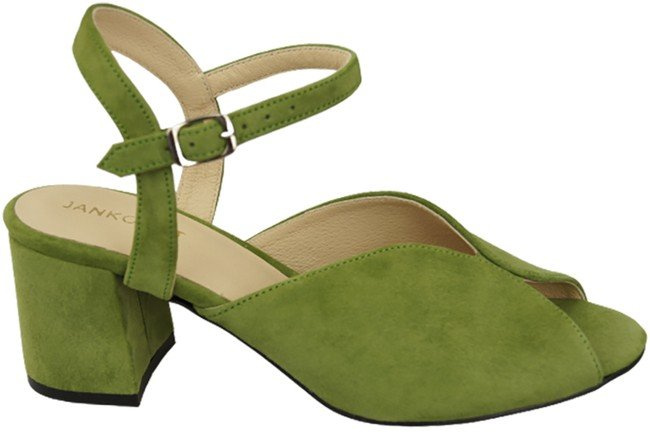 Dámská obuv Pistachio Leather Suede Sandals 185 ElitaBut