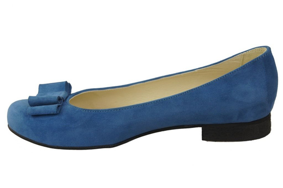 Dámské baleríny Modrá semišová kůže 126 ElitaBut
