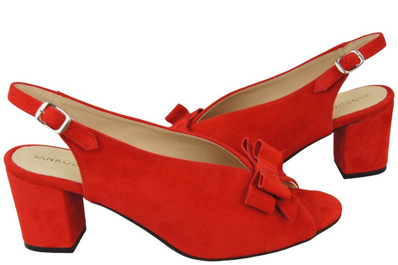 Dámská obuv Červené semišové kožené sandály 148 ElitaBut
