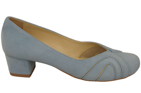 Dámské lodičky z přírodní semišové kůže Bright Blue 786 Z ElitaBut