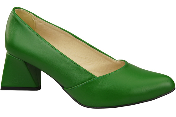 Dámské Lodičky Zelená Pravá Kůže Špičatá Špička Podpatek ElitaBut 221
