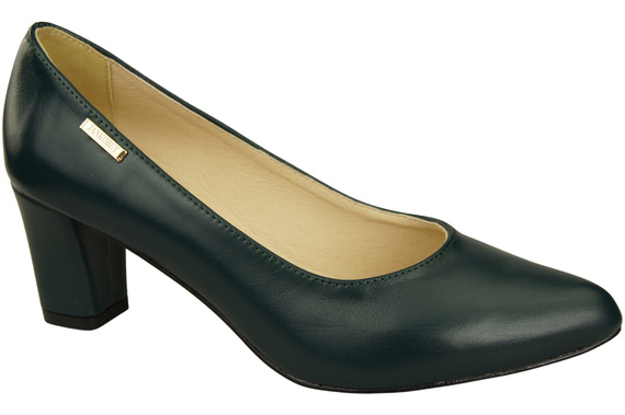 Klasická hladká obuv Dámské malachitové lodičky z přírodní kůže 213 ElitaBut