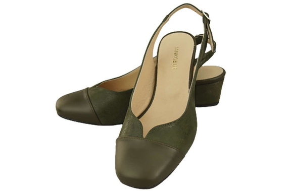 Dámské sandály z přírodní kůže 165 Olive ElitaBut