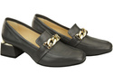 Dámské boty Graphite with Embellished Chain Moccasin pumps Přírodní kůže 193 ElitaBut