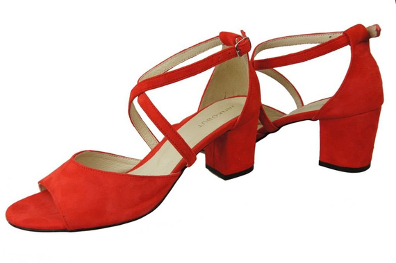 Dámská obuv Červené semišové kožené sandály 111 ElitaBut