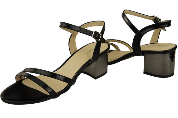 Dámská obuv Černá lesklá přírodní kůže 197 Smyslně odhalující nohy Sandály ElitaBut