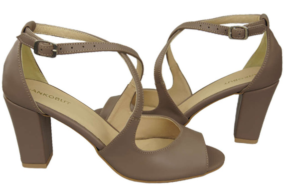 Dámská obuv Sandály Cappuccino Dark Natural Leather 186 ElitaBut