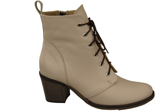 Dámské boty Cappuccino Bright lace-up Zimní přírodní kůže 188 Od ElitaBut