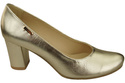 Dámské boty Classic Gold Almond Nose Natural Leather Pumps 201 ElitaBut