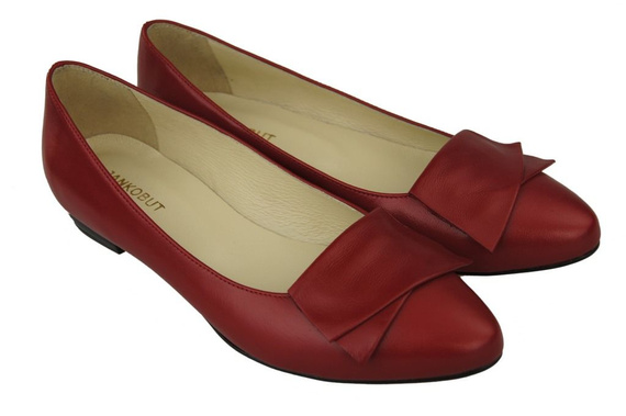 Dámské boty Balerina Red Natural leather 988 ElitaBut