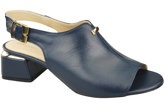 Dámská obuv Sandály Navy blue gold buckle Natural leather 198 ElitaBut