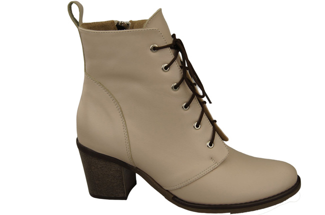 Dámské boty Cappuccino Bright lace-up Zimní přírodní kůže 188 Od ElitaBut