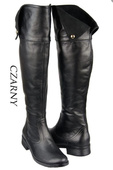 Dámská obuv Dámské kozačky Musketeers Black Vysoké svršky nad kolena z přírodní kůže 803 ElitaBut