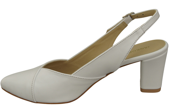 Dámská obuv White Stiletto Sandals Natural Leather 217 ElitaBut