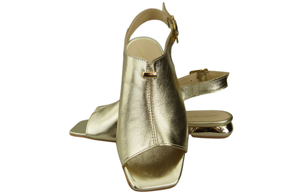 Pohodlná dámská obuv Zlaté sandály Plochý zlatý podpatek Přírodní kůže 207 ElitaBut