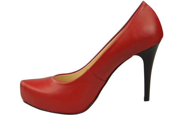 Dámská obuv Červené lodičky Stiletto z přírodní kůže 205 ElitaBut