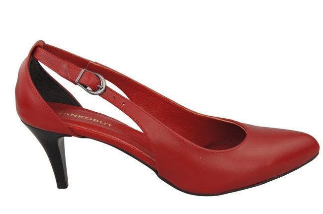 Dámská obuv Nízké sandály na podpatku Přírodní kůže Červená 973 ElitaBut