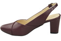 Dámské sandály na podpatku Maroon Natural Leather 217 ElitaBut