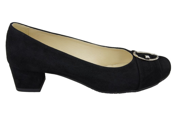 Dámská obuv Černé lodičky z přírodní kůže a semiše 135 ElitaBut