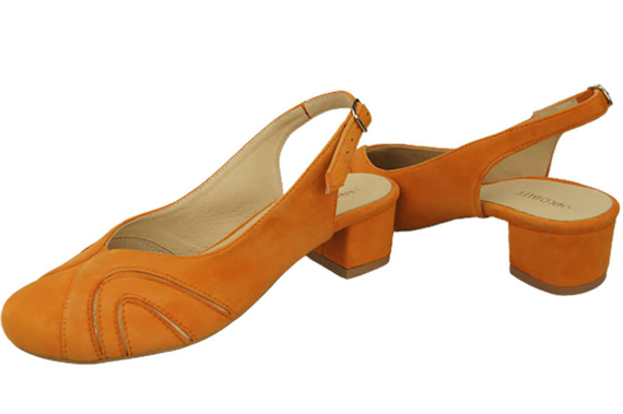 Dámská obuv Přírodní semišové sandály Oranžová 842 Z ElitaBut