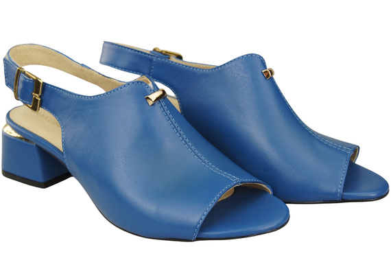 Dámská obuv Sandály Blue gold buckle Natural leather 198 ElitaBut