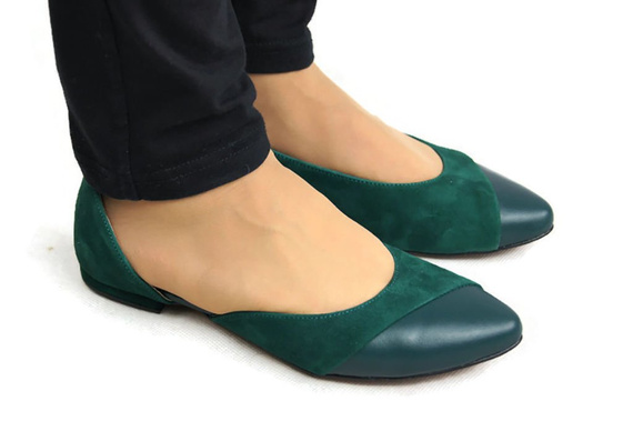 Dámské boty Balerina Malachite přírodní kůže Semiš 146 ElitaBut