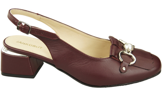 Dámská obuv Sandály Maroon zdobené třásněmi Přírodní kůže 208 ElitaBut