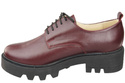 Dámské šněrovací boty Boty Maroon Leather Natural 180 ElitaBut