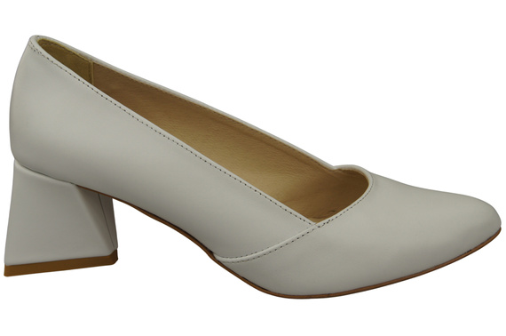 Dámské Lodičky Bílá Pravá Kůže Špičatá Špička Podpatek ElitaBut 221