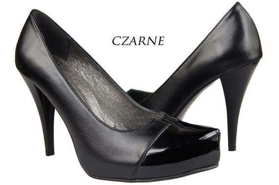 Dámská obuv Přírodní kožené lodičky Černá 897 ElitaBut