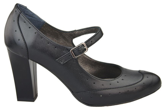 Dámská obuv Přírodní kožené lodičky Černá 958 ElitaBut