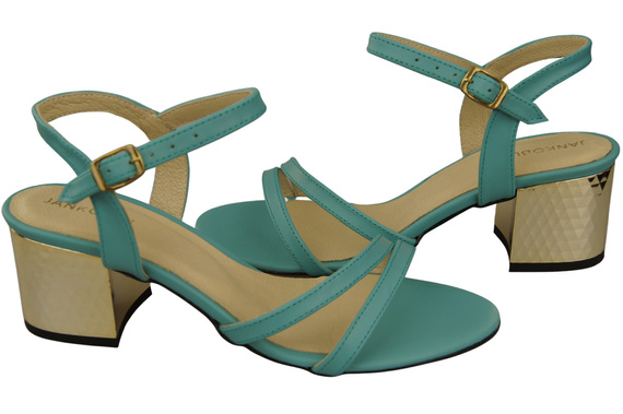 Dámská obuv Tyrkysová přírodní kůže 197 Smyslně odhalující sandály na nohy ElitaBut