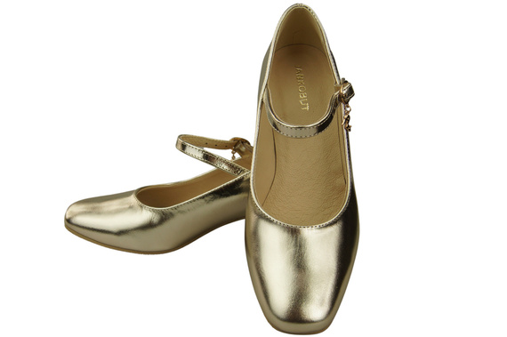 Dámská obuv Obuv s páskem Zlatá přírodní kůže 202 ElitaBut