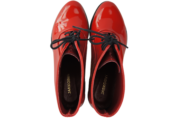 Dámské boty Červené lakované jaro/podzim přírodní kůže 155 L ElitaBut