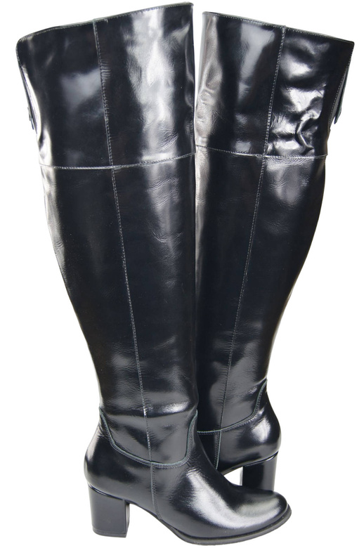 Dámské boty Black Shiny Musketeers High over the knee natural leather 190 ElitaBut