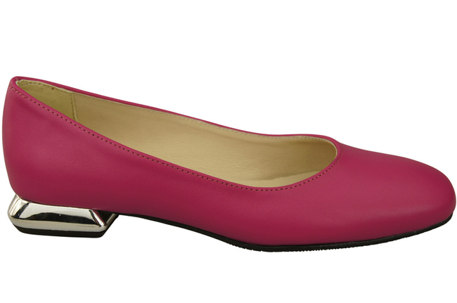 Ploché dámské boty Fialové lodičky Ozdobný podpatek Přírodní kůže 209 ElitaBut