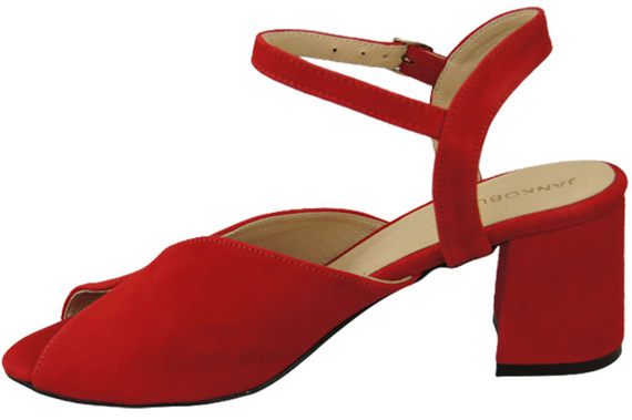 Dámská obuv Červené semišové kožené sandály 185 ElitaBut