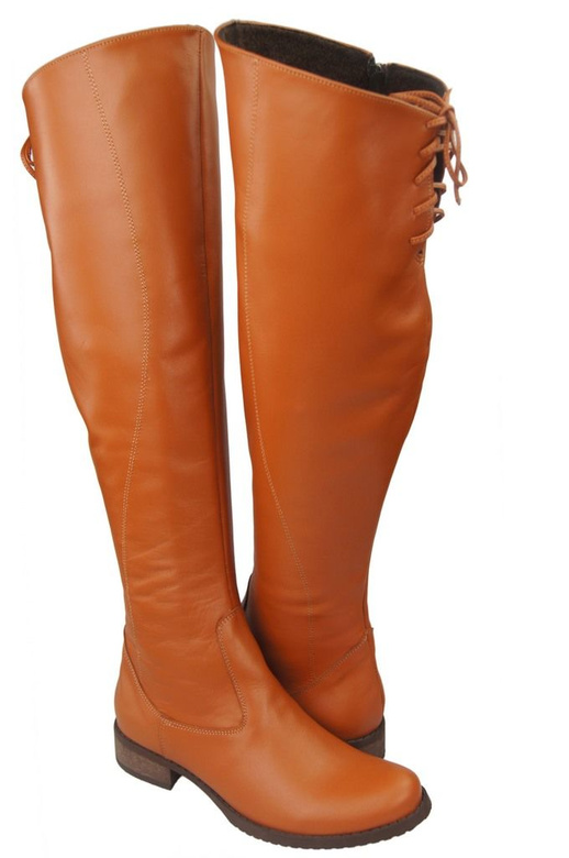 Obuv Dámské červené kozačky Muskegon nad kolena Přírodní kůže 121 ElitaBut