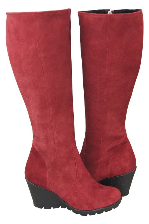 Obuv Dámské kotníkové boty Maroon přírodní kůže velur 745 ElitaBut