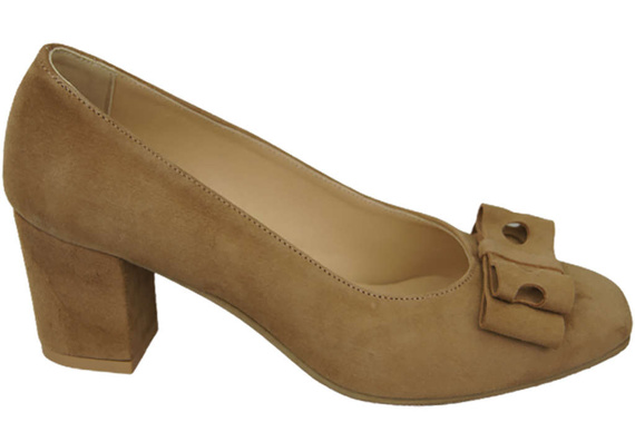 Dámská obuv Olive Leather Natural Suede pumps 163 ElitaBut