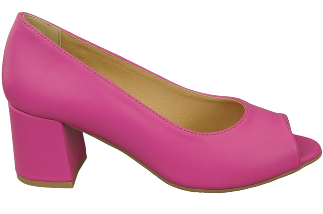 Dámská obuv PEEP TOE Fuchsia Lodičky z přírodní kůže s potaženým podpatkem 192 ElitaBut