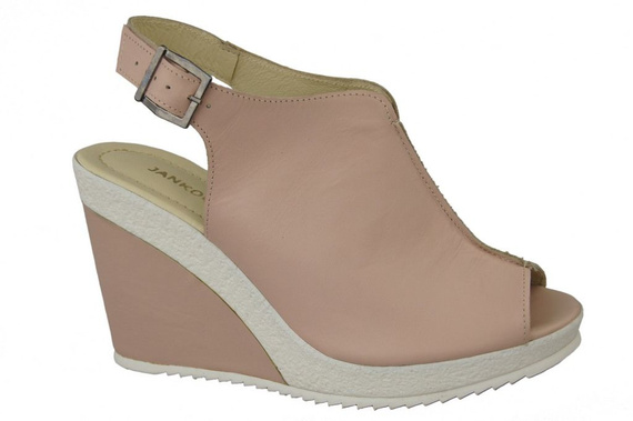 Obuv Dámské sandály Koturna přírodní kůže Powder pink 992 ElitaBut