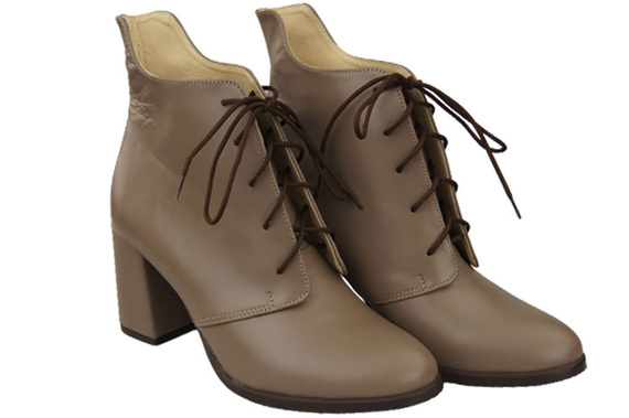 Obuv Dámské boty Cappuccino Dark Lace-up Winter Natural Leather 174 Od ElitaBut