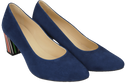 Dámská obuv Navy Blue Suede Leather Decorative Heel 158 With ElitaBut